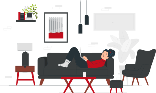 Frau bestellt bequem Heizöl